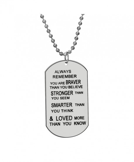 Always Remember You Are Braver Than You Believe Jewelry Pendant Necklace Inspirational Gifts - CO12NGIXDE5