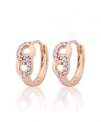 GULICX Prom Gift Lucky Hoop Infinity Earrings Gold Plated Brass Clear White Cubic Zirconia - CF122LHBRW1