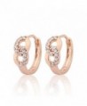 GULICX Prom Gift Lucky Hoop Infinity Earrings Gold Plated Brass Clear White Cubic Zirconia - CF122LHBRW1