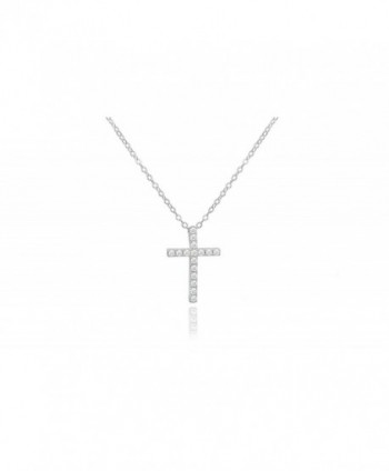 Brilliant Jewelry Round Cut Cz Cross Pendant 18in Cable Chain by NYC Sterling - CI1295GOP89
