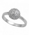 White CZ Ball Cluster Fashion Chic Ring New .925 Sterling Silver Band Sizes 5-9 - CD187Z99ZX0