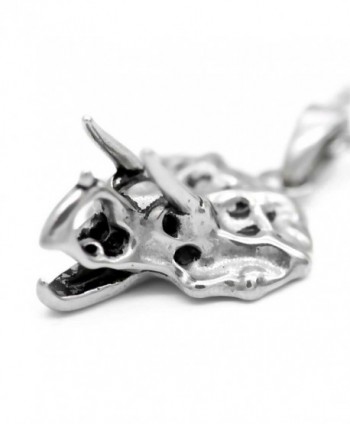CONTROSE Dinosaur Necklace Triceratops Skull Pendant 316L Stainless Steel - C712MZAJS3A