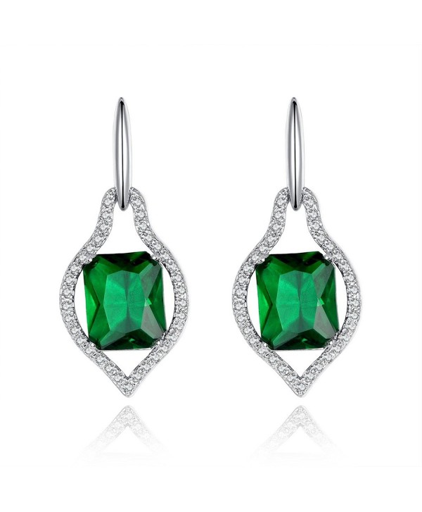 Kemstone Elegant Crystal Ruby Color Leaf Design Drop Dangle Earrings Rose Gold Plated Women Jewelry - Brown - CQ11YWVT69L