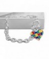 Autism Awareness Multicolored Heart Chunky Link Bracelet - CU12MNDS5L9