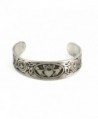 Handmade Claddagh Celtic Matte Finish Pewter Cuff Bracelet with Traditional Irish Shamrock (Adjustable) - CW11FEJR6A5