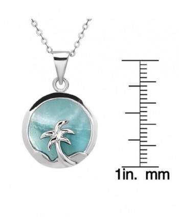 Sterling Silver Natural Larimar Pendant in Women's Pendants