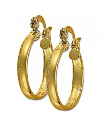 1" Plain Hoop 14K Yellow Gold Plated Hoop Earring Size 1 - CV12MWAZMIC