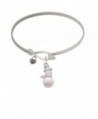 Imitation Pearl Snowman Mini Logo Heart Latch Bangle Bracelet - C212MAOFVB0