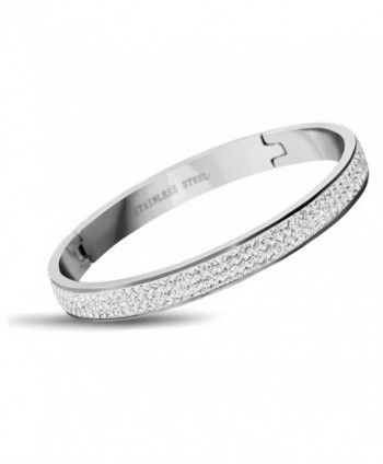 TUJI Stainless Steel Rhinestone Crystal Wedding Bridal Bracelets for Women - CA183RXHSU5