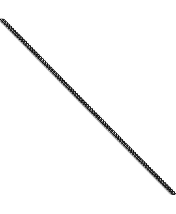 CHISEL Stainless Steel Polished Black IP-plated 2.25mm Round Curb Chain Necklace - CK12DJSMBKX