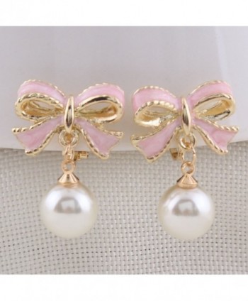 Grace Jun Bowknot Earrings Piercing