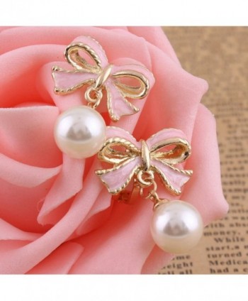 Grace Jun Bowknot Earrings Piercing in Women's Clip-Ons Earrings