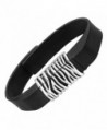 Befitting Zebra Print Fitness Band Accessory in Stainless Steel Charm - C212LC73BMF