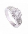 Acefeel White Gold Plated Dazzling Flower Shape Clear Austrian Drilling Promise Wedding Ring R109 - CF12B6DT1FV