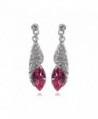 Alilang Silvery Tone Hot Pink Rhinestones Shell Wrap Dangle Drop Earrings - CF1160OMFG9