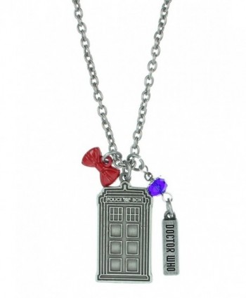 Stainless Steel Doctor Who Multi Charm Pendant Necklace - C31297WJWL1