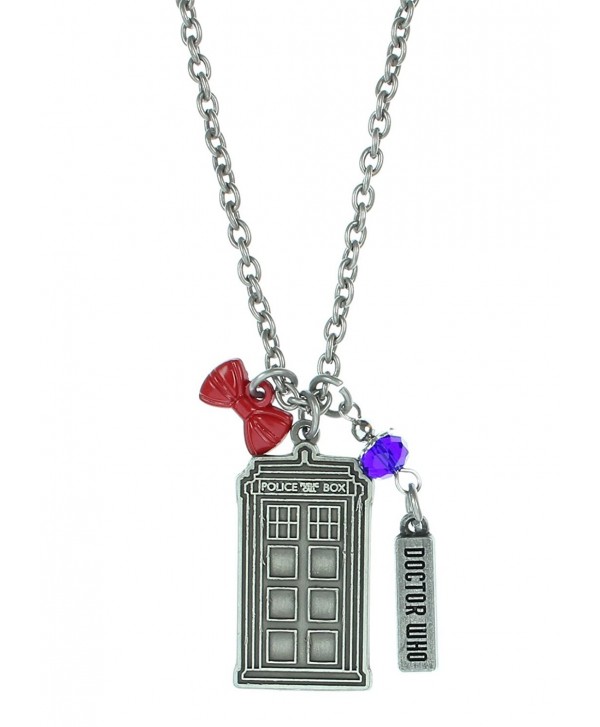 Stainless Steel Doctor Who Multi Charm Pendant Necklace - C31297WJWL1