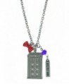 Stainless Steel Doctor Who Multi Charm Pendant Necklace - C31297WJWL1