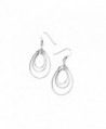 925 Sterling Silver Flat Wire Tear Drop Loop Dangle Earrings 1.2" - Nickel Free - C711M2CL0EB