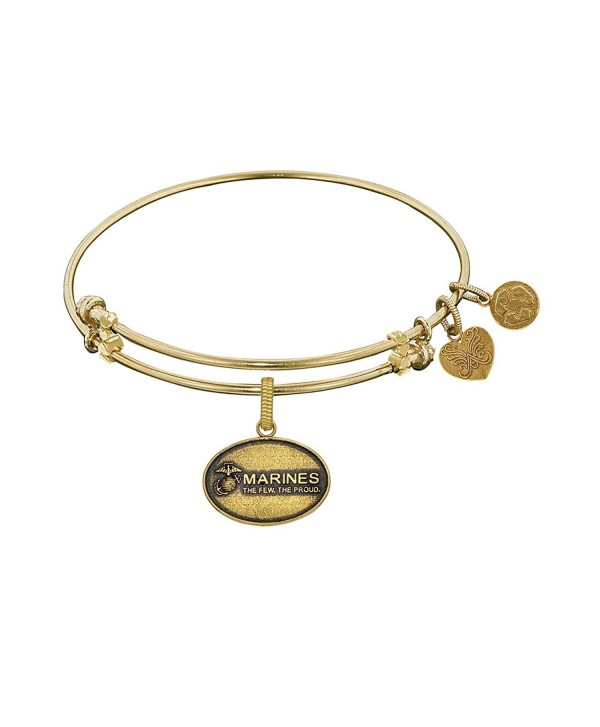 Angelica Collection Brass with Yellow Finish U.S. Marine Corps Expandable Bangle - C411Q7USU1P