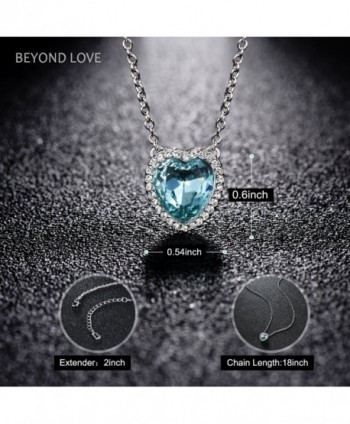 Beyond Love Aquamarine Birthstone Valentines in Women's Y-Necklaces