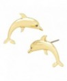 Liavy's Dolphin Fashionable Earrings - Stud - Unique Gift and Souvenir - 2 Colors - Gold Plated - C3128V7ML2Z