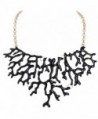 Humble Chic Mermaid Necklace - Coral-Shape Branch Chain Statement Choker Collar Bib - Black - CF1874T679Q