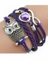 Malloom DIY Style Infinity Owl Pearl Friendship Multilayer Charm Leather Bracelets - CG12BITM4OD