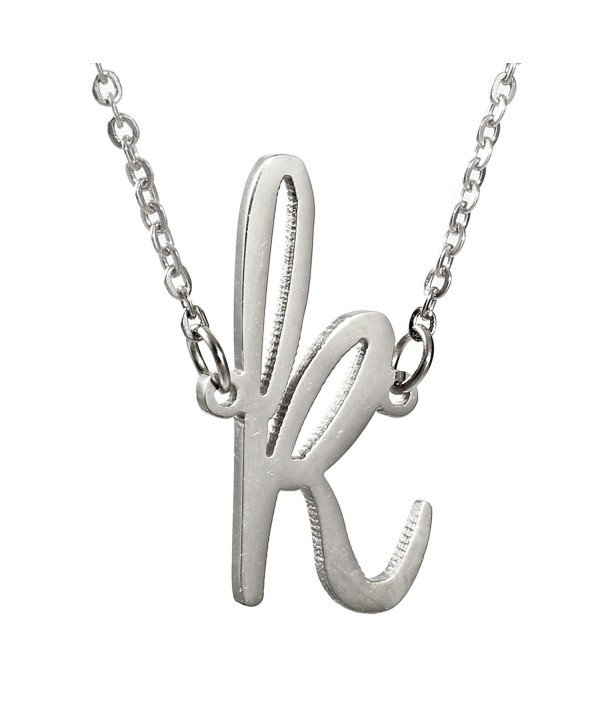 Huan Xun Gold Plated Stainless Steel Initial Pendant Necklace Best Friend Jewelry - CK11U57R13J