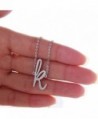 Stainless Womens Initial Pendant Necklace