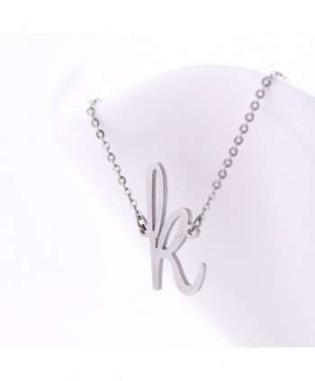 Stainless Womens Initial Pendant Necklace in Women's Chain Necklaces