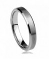 4MM Titanium Womens Rings Beveled Edges Brushed Comfort Fit Classy Wedding Bands - CV11BJ6HHHZ