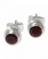 NOVICA Garnet Sterling Earrings Simplicity