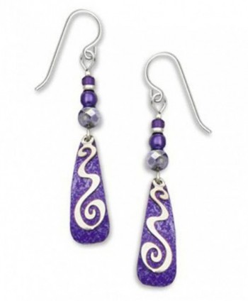 Adajio By Sienna Sky Purple Silver-tone Squiggle Overlay Earrings 7229 - CD11BM73BIZ