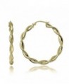 Hoops & Loops Sterling Silver 3mm Twist Polished Medium Hoop Earrings - CD12H3NAMFF