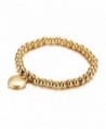 Wistic Women's Stainless Steel Gold Plated Expandable Love Beaded Charm Bracelet - CW12FO68GN9
