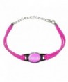 Graphics and More Hannah - Name - Novelty Suede Leather Metal Bracelet - Pink - CV12K3N818X