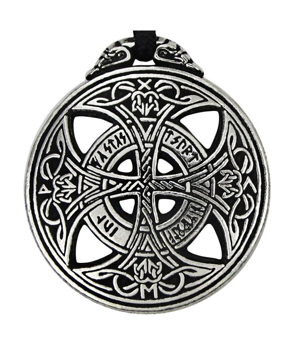 Pewter Large Celtic Knot Love Pendant Viking Norse Rune Necklace - 1 3/8 Inch Diameter - CJ118HIR6BF