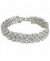 EVER FAITH Women's Round Full Cubic Zirconia Bridal Tennis Bracelet Clear - Silver-Tone - C611I197GWT