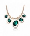 Signore-Signori Emerald Austrian Crystal Statement Chunky Bohemia Chain Statement Jewelry Gold Necklace - CY11HQPCNX1