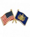 PinMart's Pennsylvania and USA Crossed Friendship Flag Enamel Lapel Pin - CJ119PEM9K3