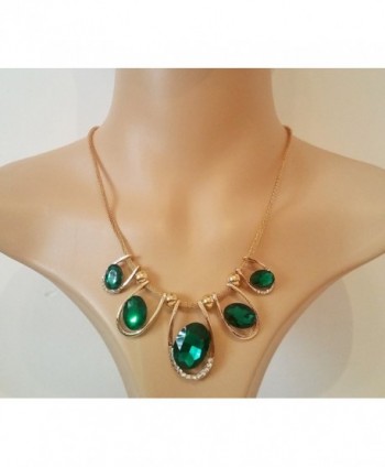 Signore Signori Emerald Austrian Statement Necklace in Women's Pendants