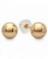 14k Yellow Gold Ball 6mm Stud Earrings with Silicone covered Gold Pushbacks - CE117HUHRTF