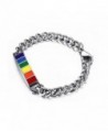 Vnox Jewelry Stainless Steel Rainbow Rubber Gay & Lesbian LGBT Pride Bracelet--Width 10mm-8" - CE11XGXUUJB