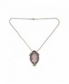 Alilang Copper Tone Purple Rhinestones Vintage Inspired Cameo Lady Pendant Chain Necklace - C2117BMQ4HF