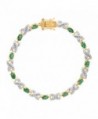 2 3/8 ct Natural Emerald Xo TennisBracelet with Diamond in 10K Gold-Plated Sterling Silver - CH1853KH0DQ