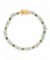 2 3/8 ct Natural Emerald Xo TennisBracelet with Diamond in 10K Gold-Plated Sterling Silver - CH1853KH0DQ
