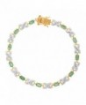 Natural Emerald TennisBracelet Gold Plated Sterling