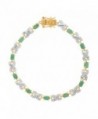 Natural Emerald TennisBracelet Gold Plated Sterling in Women's Tennis Bracelets