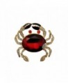 TTjewelry Fashion Jewelry Lovely Red Crab Animal Gold Tone Brooch Pin Rhinestone Crystal - CR12O5O2E89